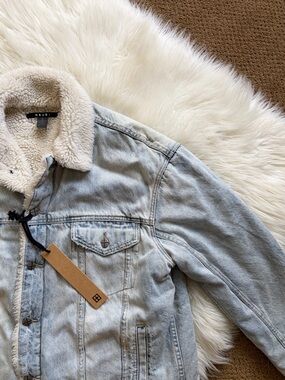 Ksubi NWT Men’s OH G Borg Chillz Denim Sherpa Jacket Blue XL